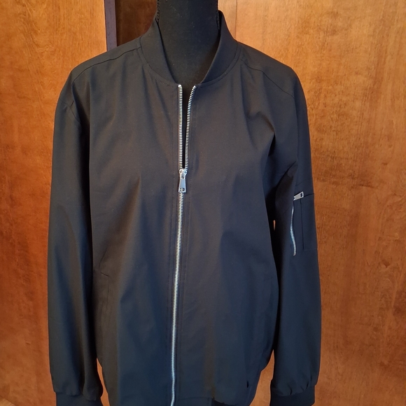 TacVasen Other - Men's Black Bomber Jacket - Classic Zip Front